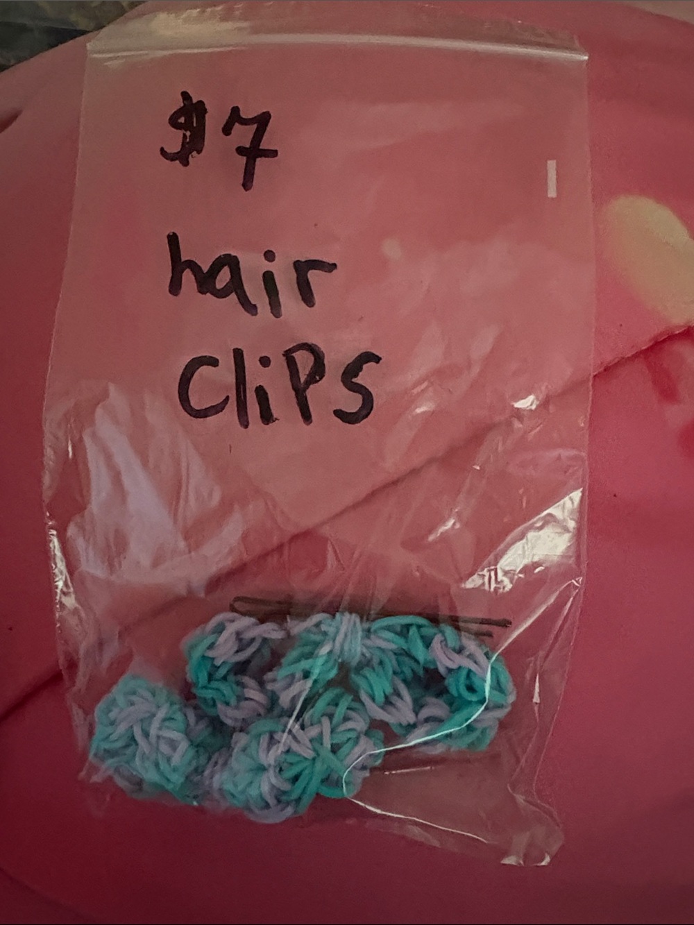 Handmade Mint & Lavender Flower Hair Clips